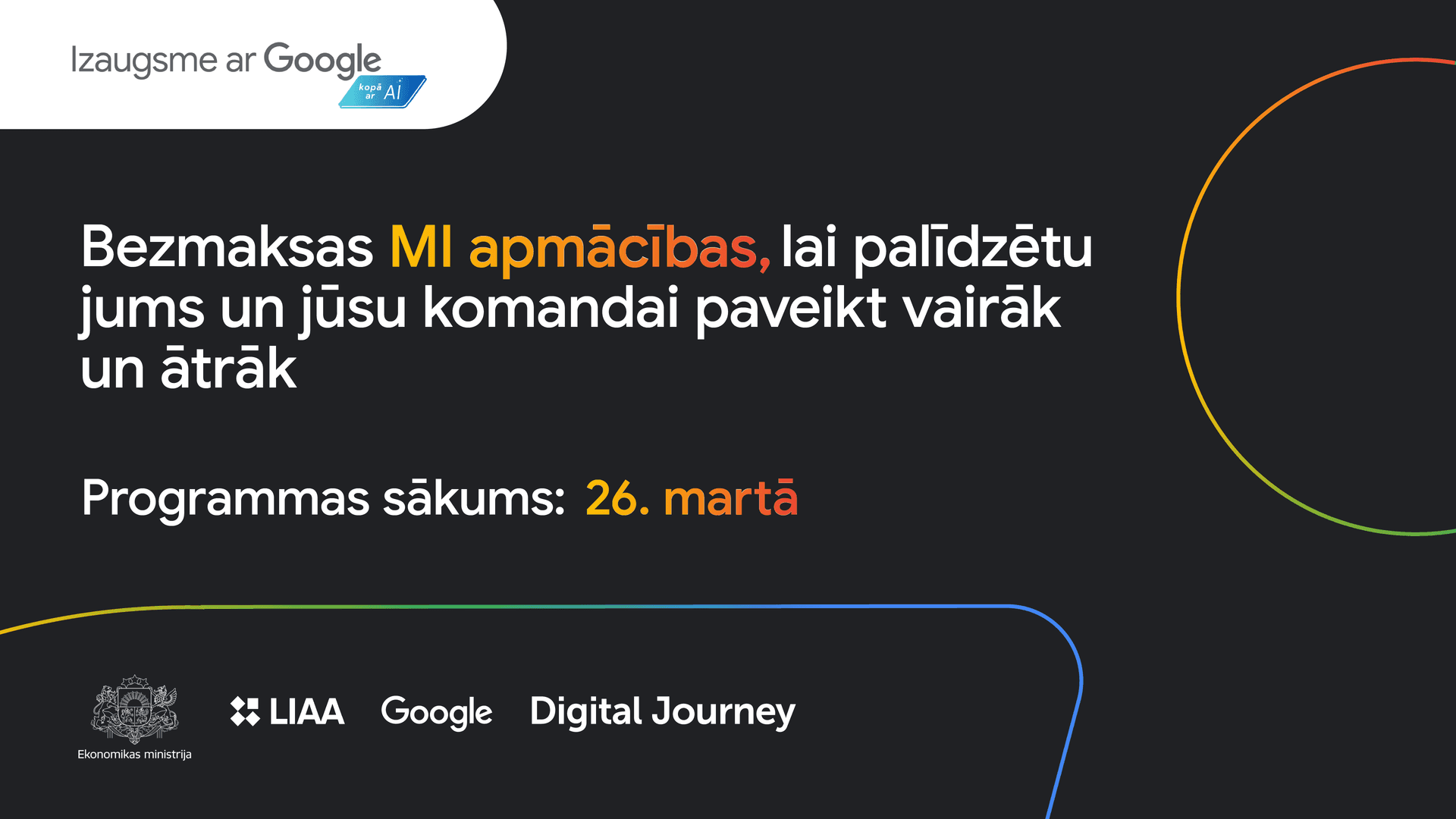 Google un partneri izziņo programmas „Izaugsme ar Google” 2026. gada sezonu, lai veicinātu Latvijas panākumus mākslīgā intelekta laikmetā