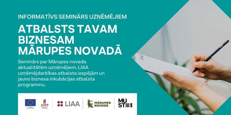 Atbalsts tavam biznesam Mārupes novadā: seminārs par uzņēmējdarbības atbalsta iespējām