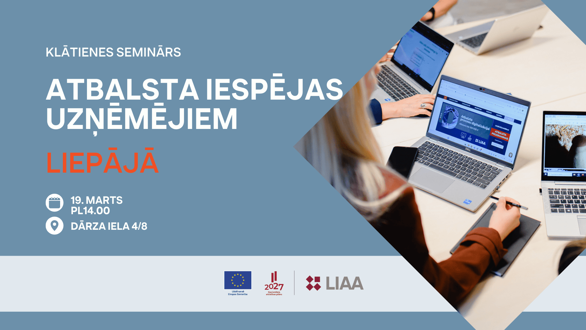 Atbalsta iespējas uzņēmējiem Liepājā